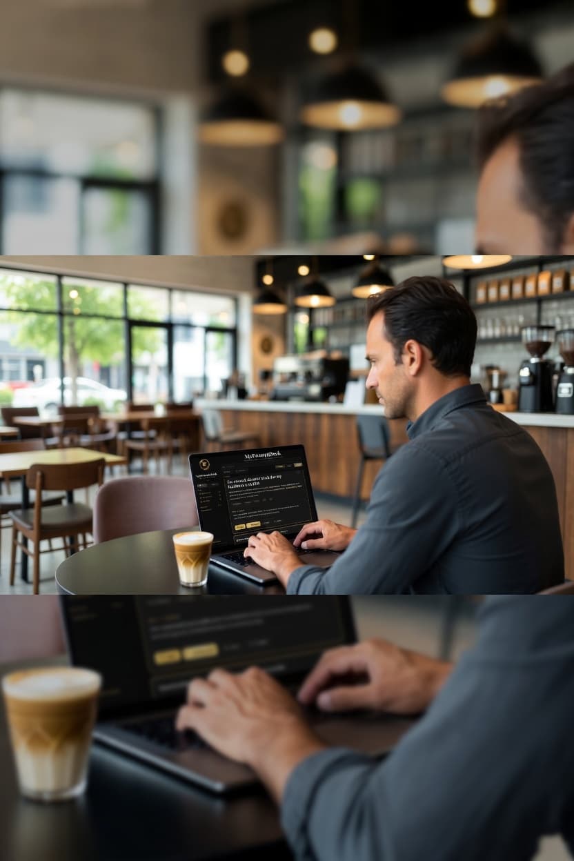 MyPromptDeck in a coffee shop setting